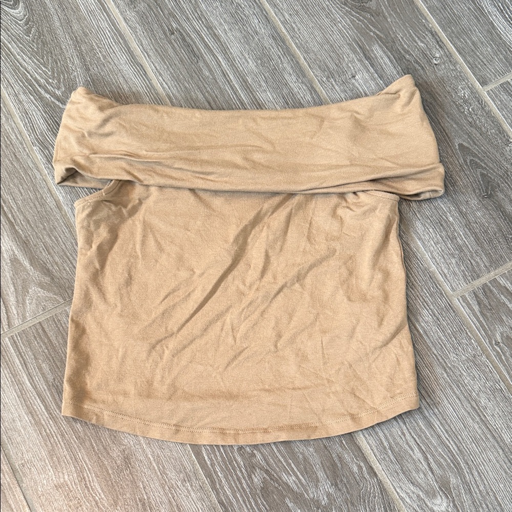 Aerie Light Brown tan size small versatile off the shoulder tube Top